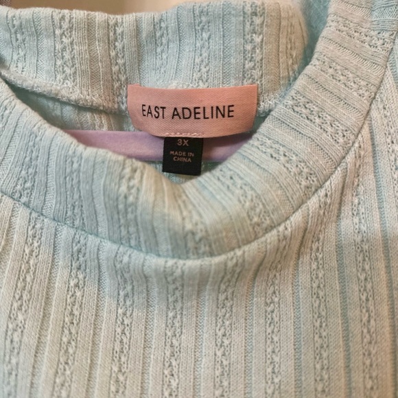 Plus size Mock Neck perforated/Pearl detailed sweater Blouse - Picture 6 of 11